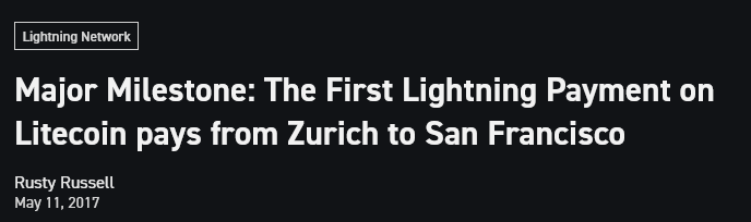 first lightning network transaction announced