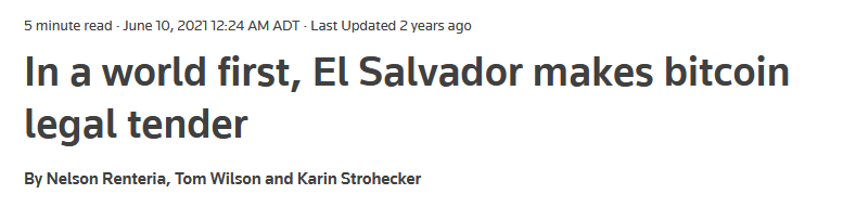 El Salvador passes bitcoin legal tender law