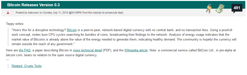 slashdot forum post bitcoin july 2010