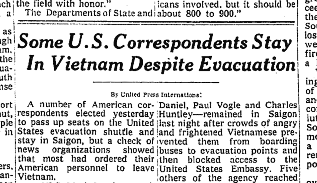 Vietname War end news headline